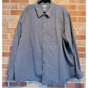 Duluth Trading Co. Shirt Men's Size 3XL Grey Button Up Long Sleeve